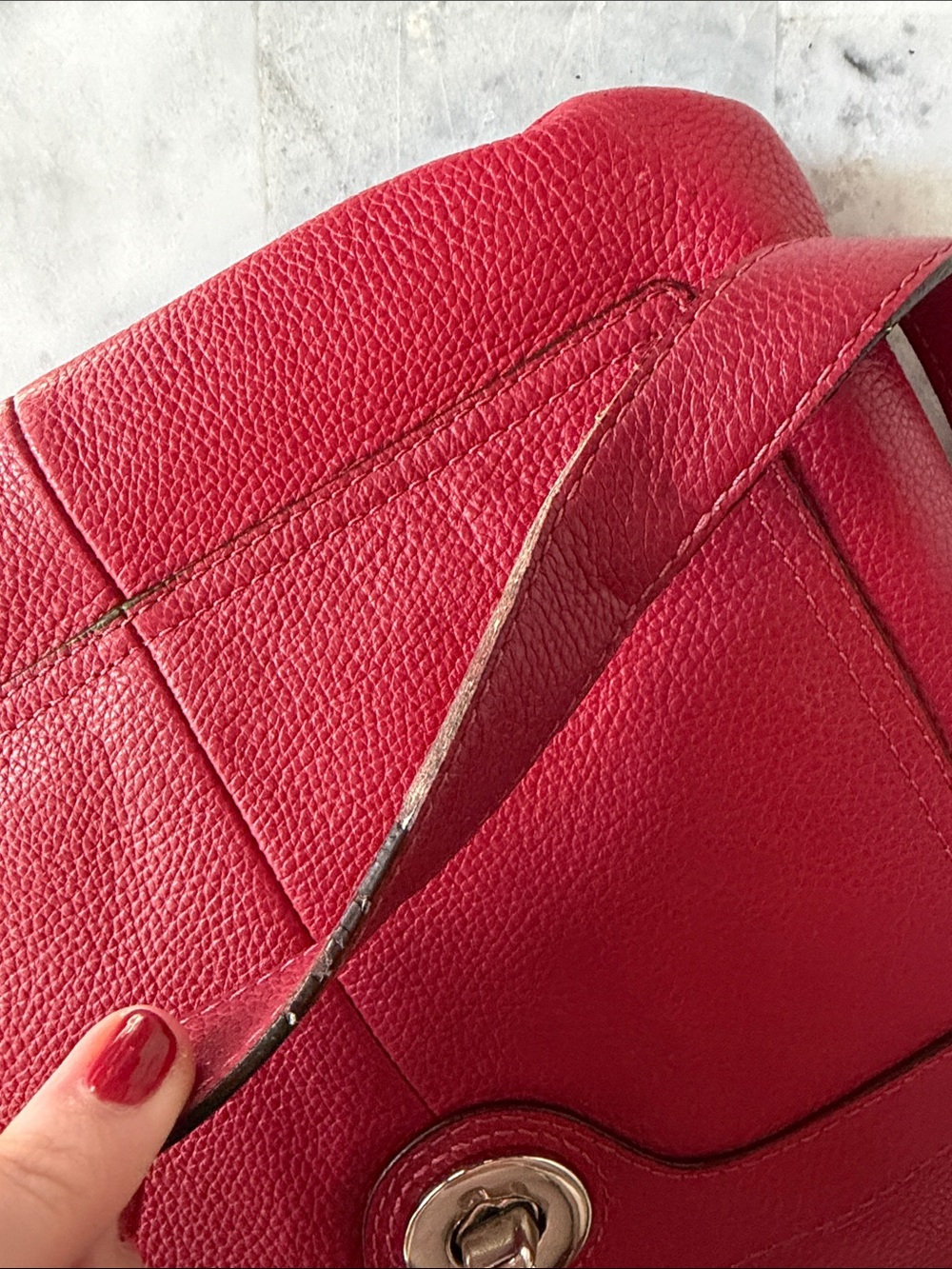 Coach Red Burgundy Leather Crossbody Bag - Picture 10 of 16